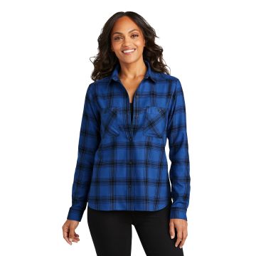 Royal/ Black Open Plaid